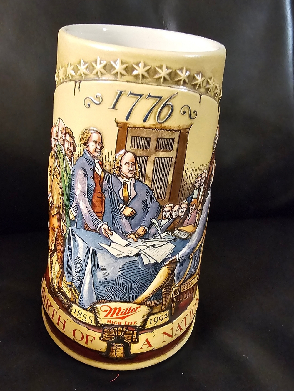 Miller High Life Birth of A Nation 1776 Licensed Collectibe Beer Stein EUC